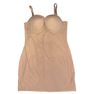 NEW Plus Size Nude Shapewear Slip Dress Underwire Built In Bra Body Shaper 3XL
